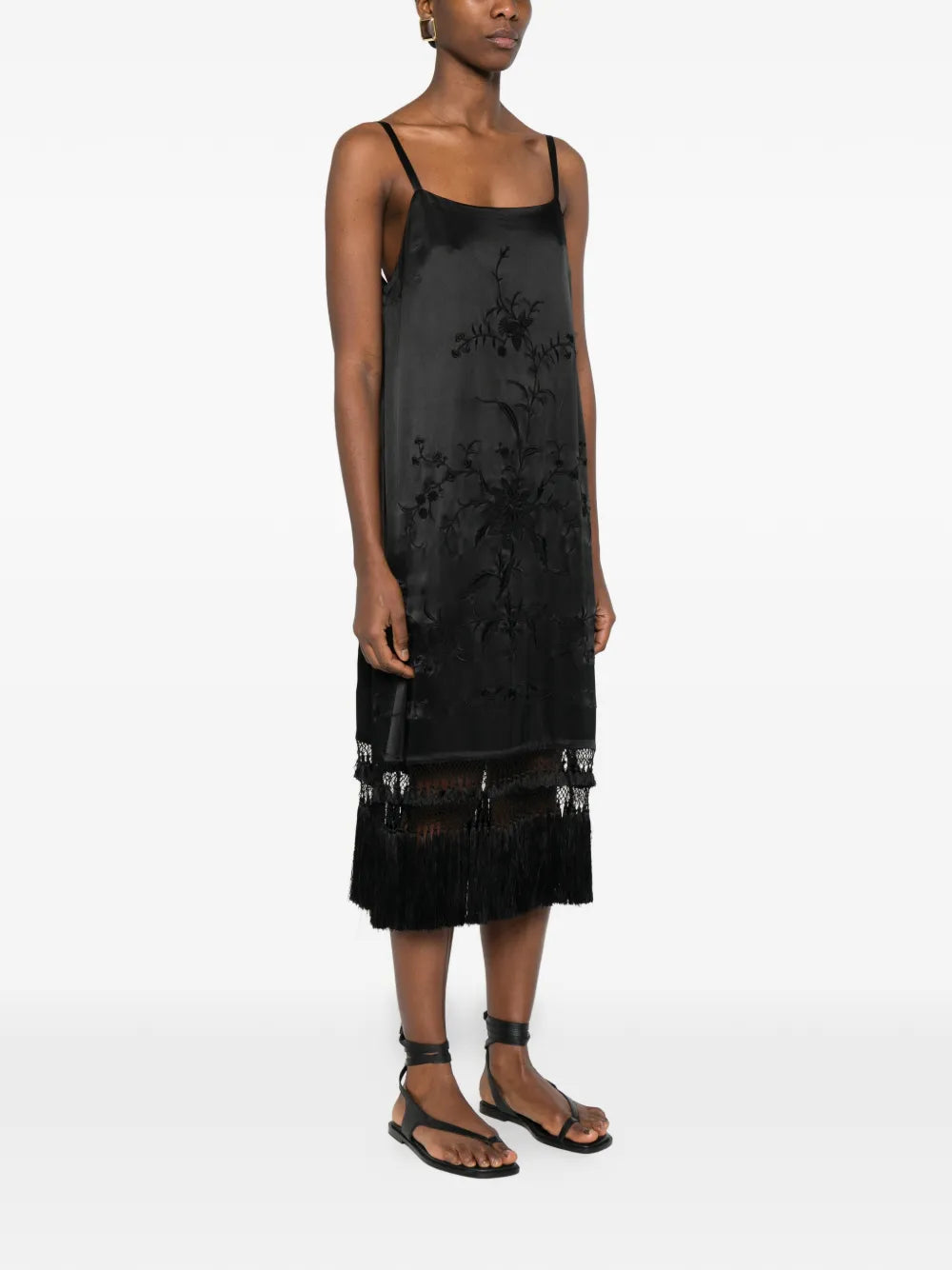 Bode Fringe Floral Dress