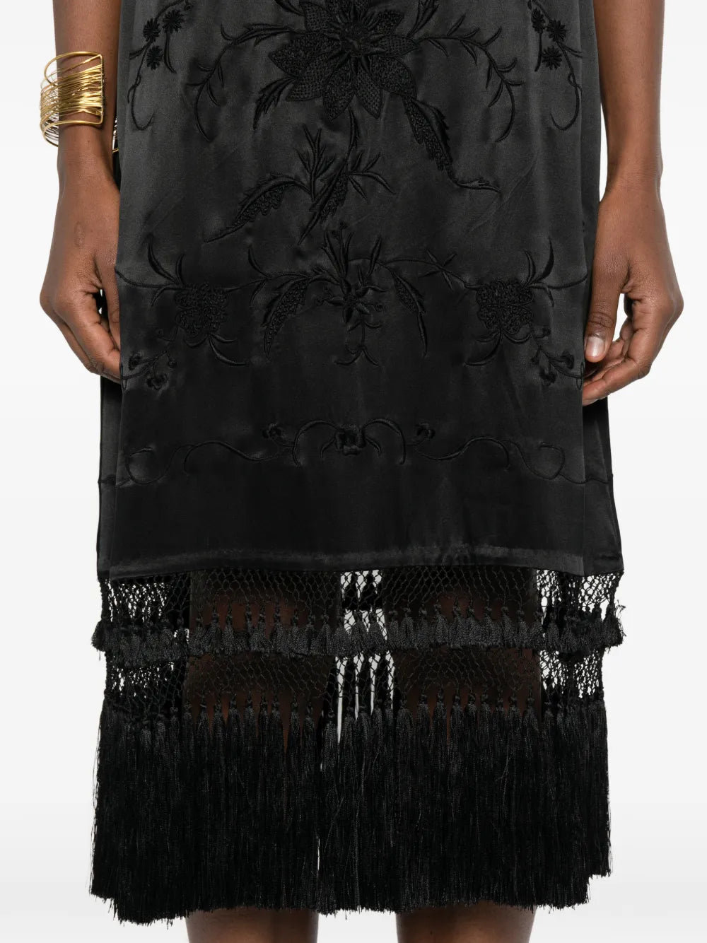 Bode Fringe Floral Dress