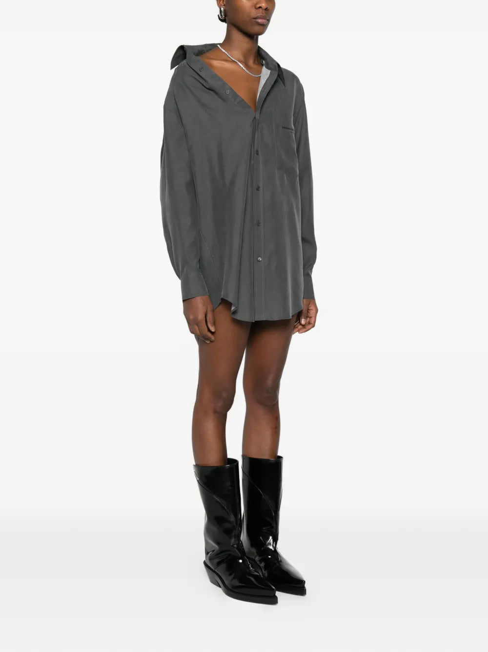 Alexander Wang Pre Styled Off Shoulder Shirt Dress