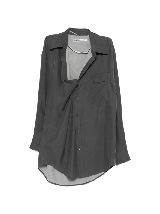 Alexander Wang Pre Styled Off Shoulder Shirt Dress