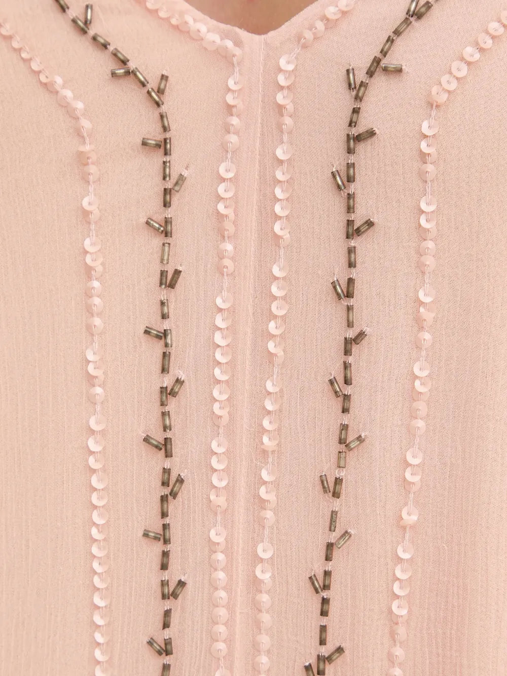 Hoss Intropia Saty Beaded V Neck Midi Dress