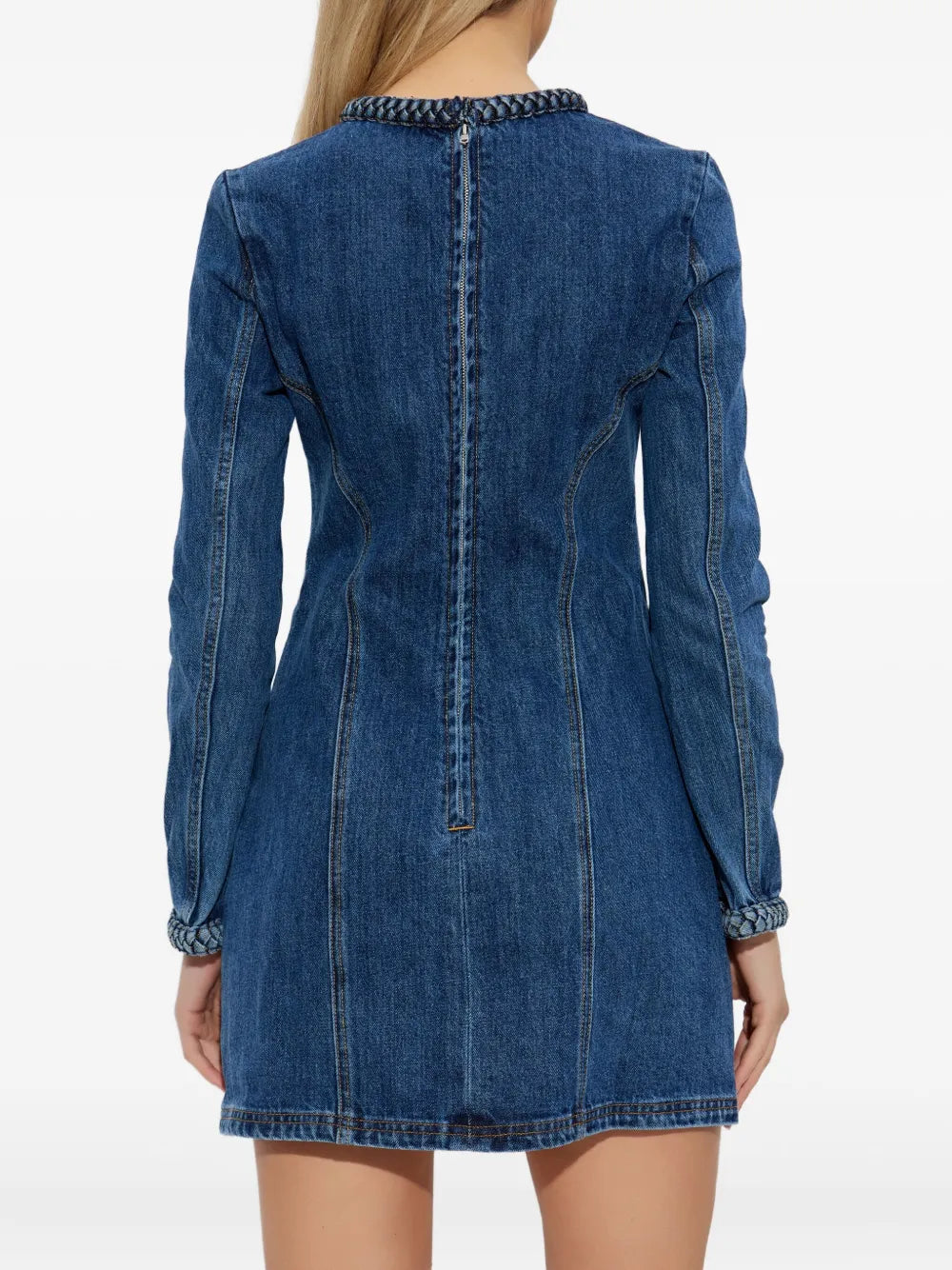 Self Portrait Braided Detail Denim Dress