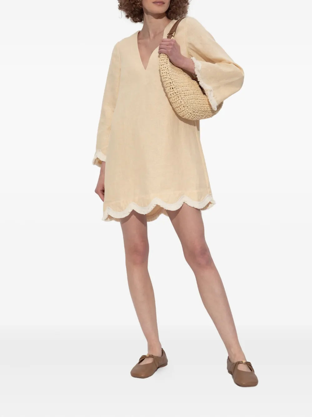 Posse Essie Scalloped Hem Linen Dress