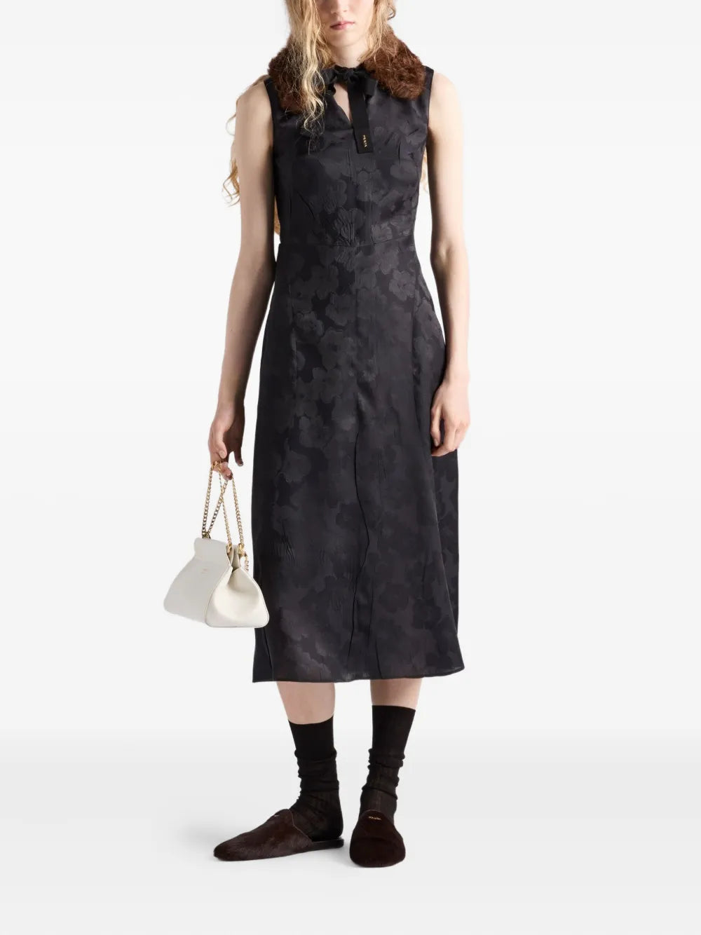 Prada Floral Jacquard Midi Dress