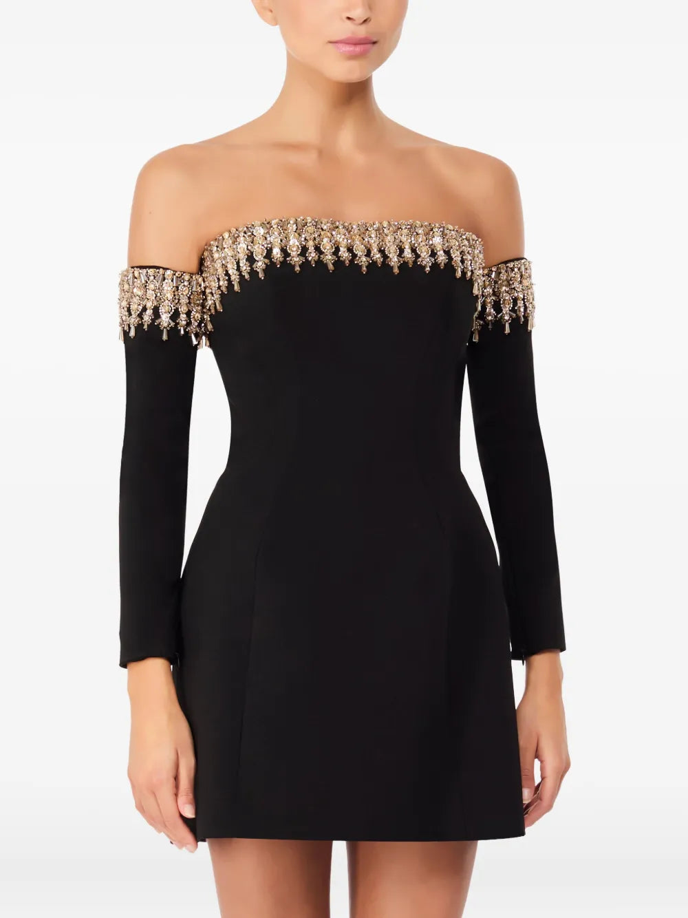 Jenny Packham Love Bubble Off Shoulder Mini Dress