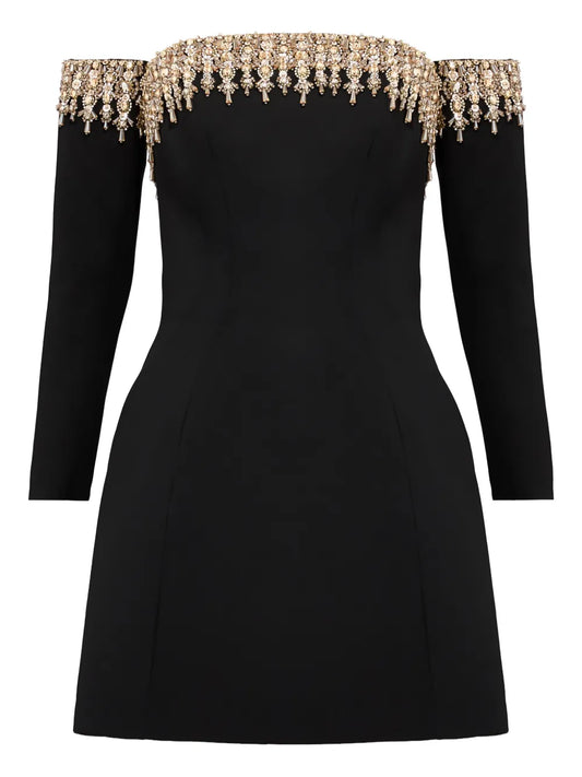 Jenny Packham Love Bubble Off Shoulder Mini Dress