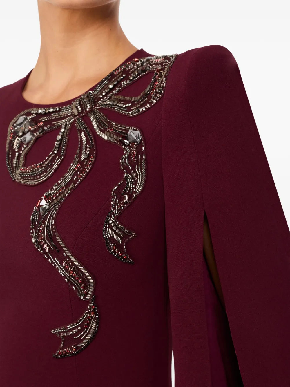 Jenny Packham Love Bow Split Sleeve Midi Dress