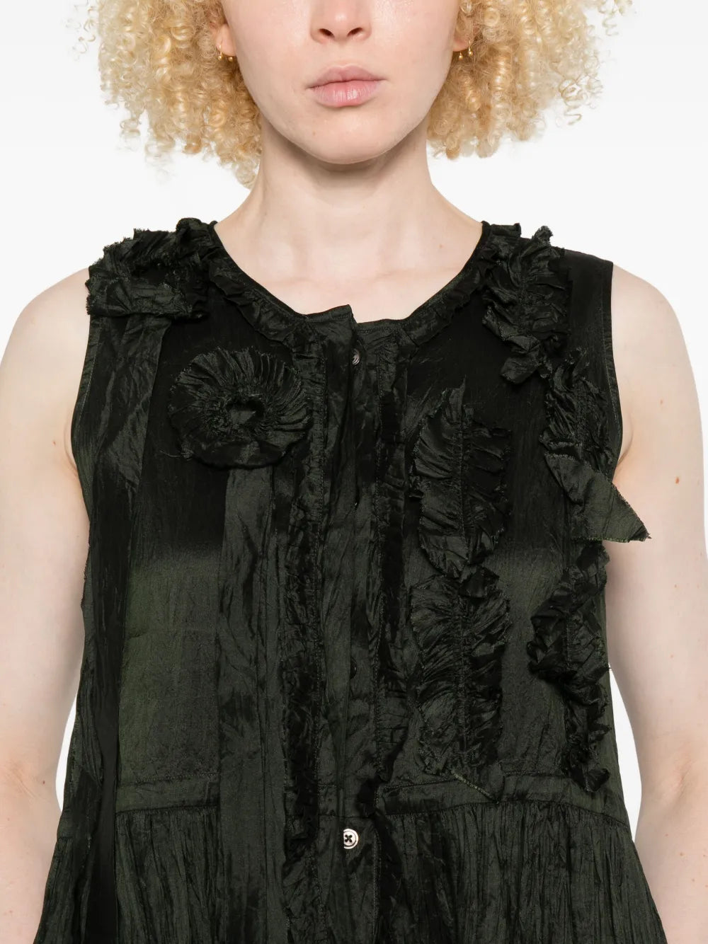 Christian Peau Flowers Embellishment Midi Dress
