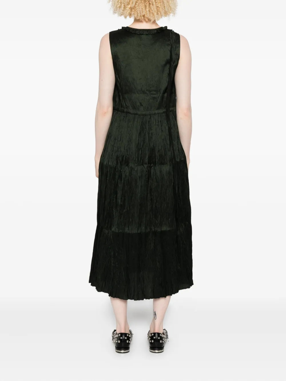 Christian Peau Flowers Embellishment Midi Dress