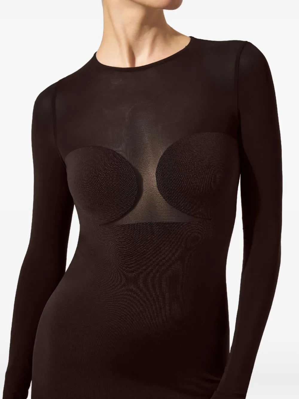 Wolford Semi Sheer Long Sleeve Midi Dress