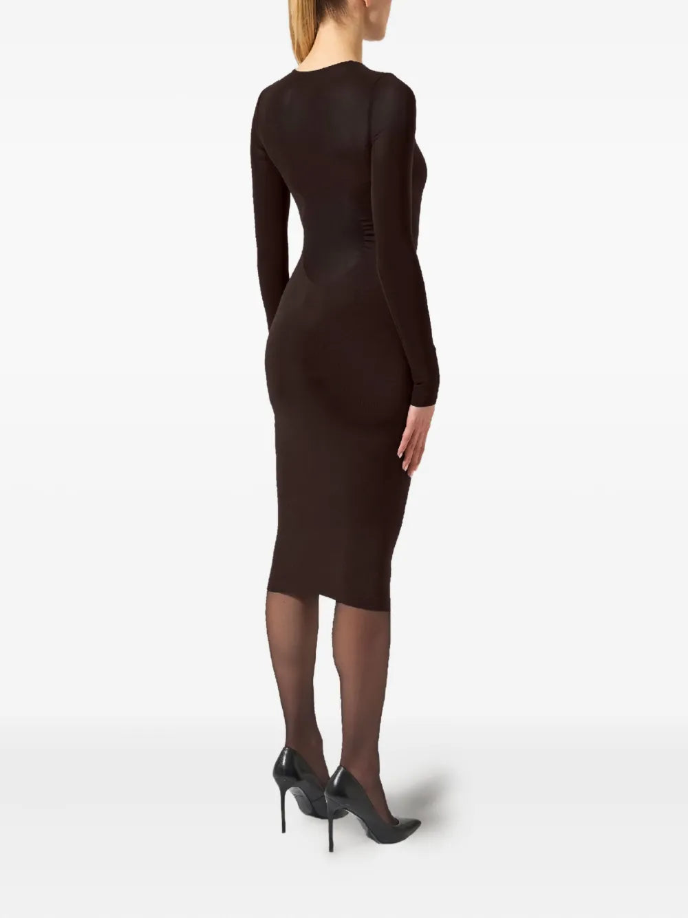 Wolford Semi Sheer Long Sleeve Midi Dress