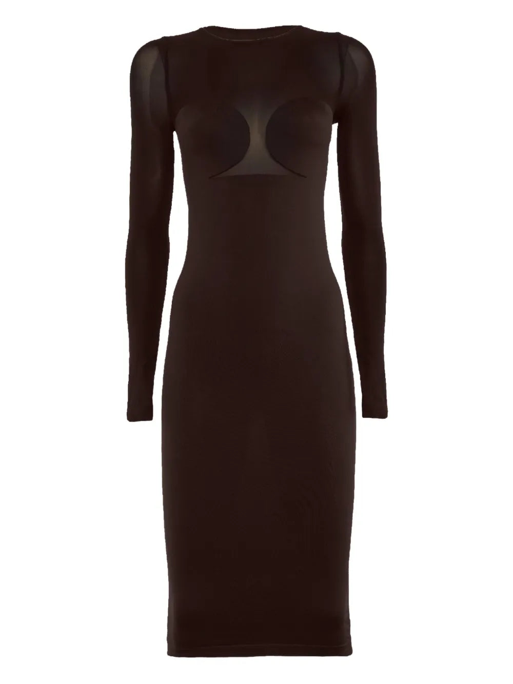 Wolford Semi Sheer Long Sleeve Midi Dress