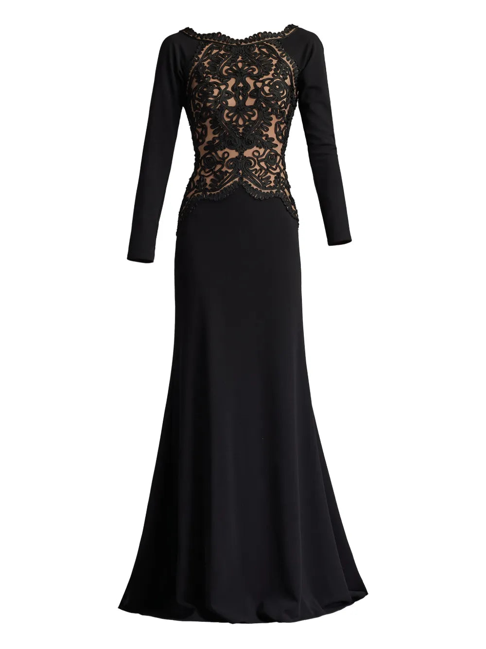 Tadashi Shoji Long Sleeve Embroidered Gown