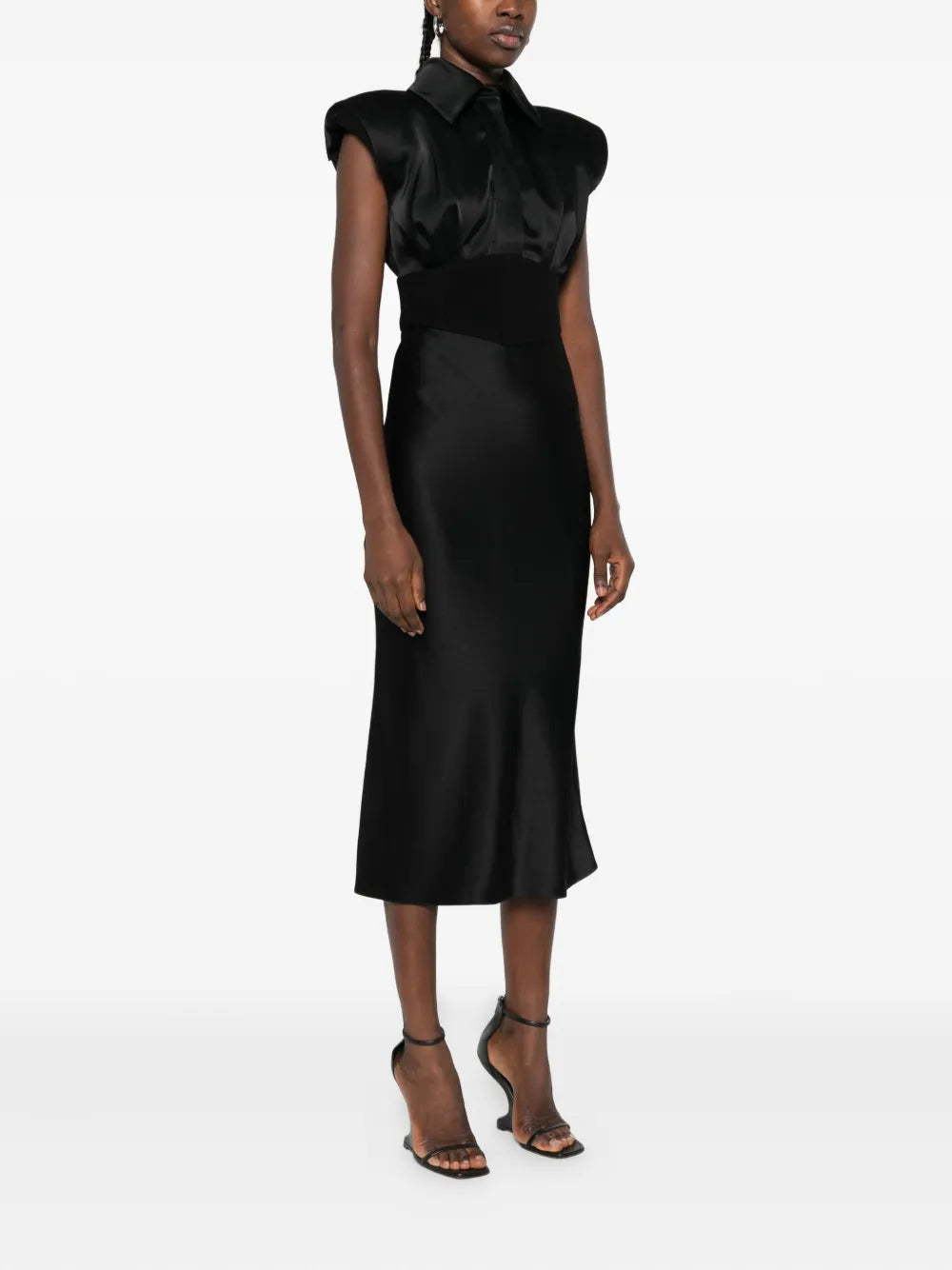 Vestiaire Dun Oiseau Libre Corset Wool Dress