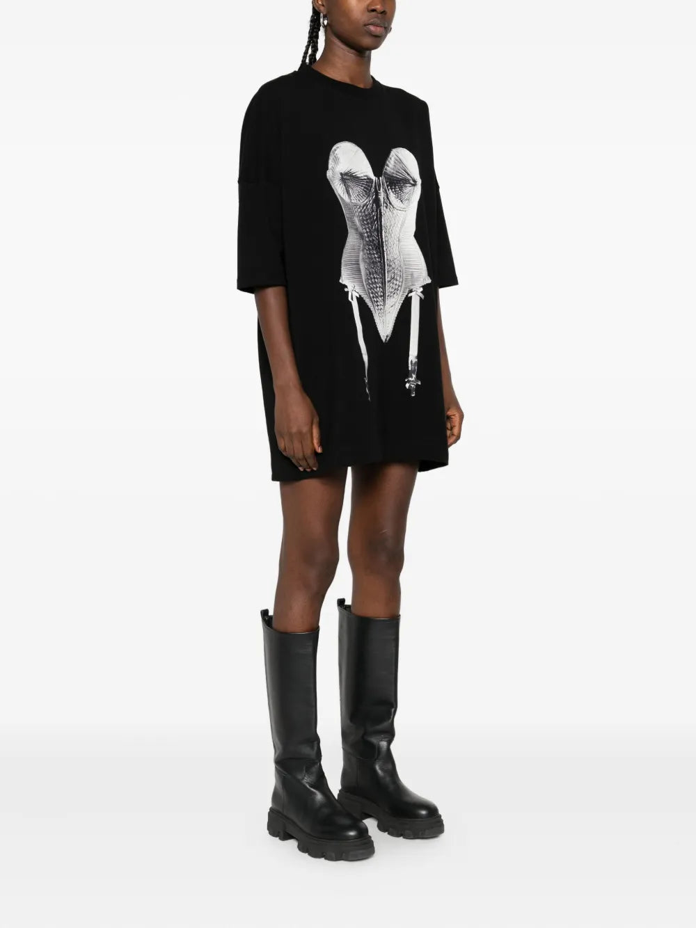 Hamza Madona Printed T Shirt Mini Dress