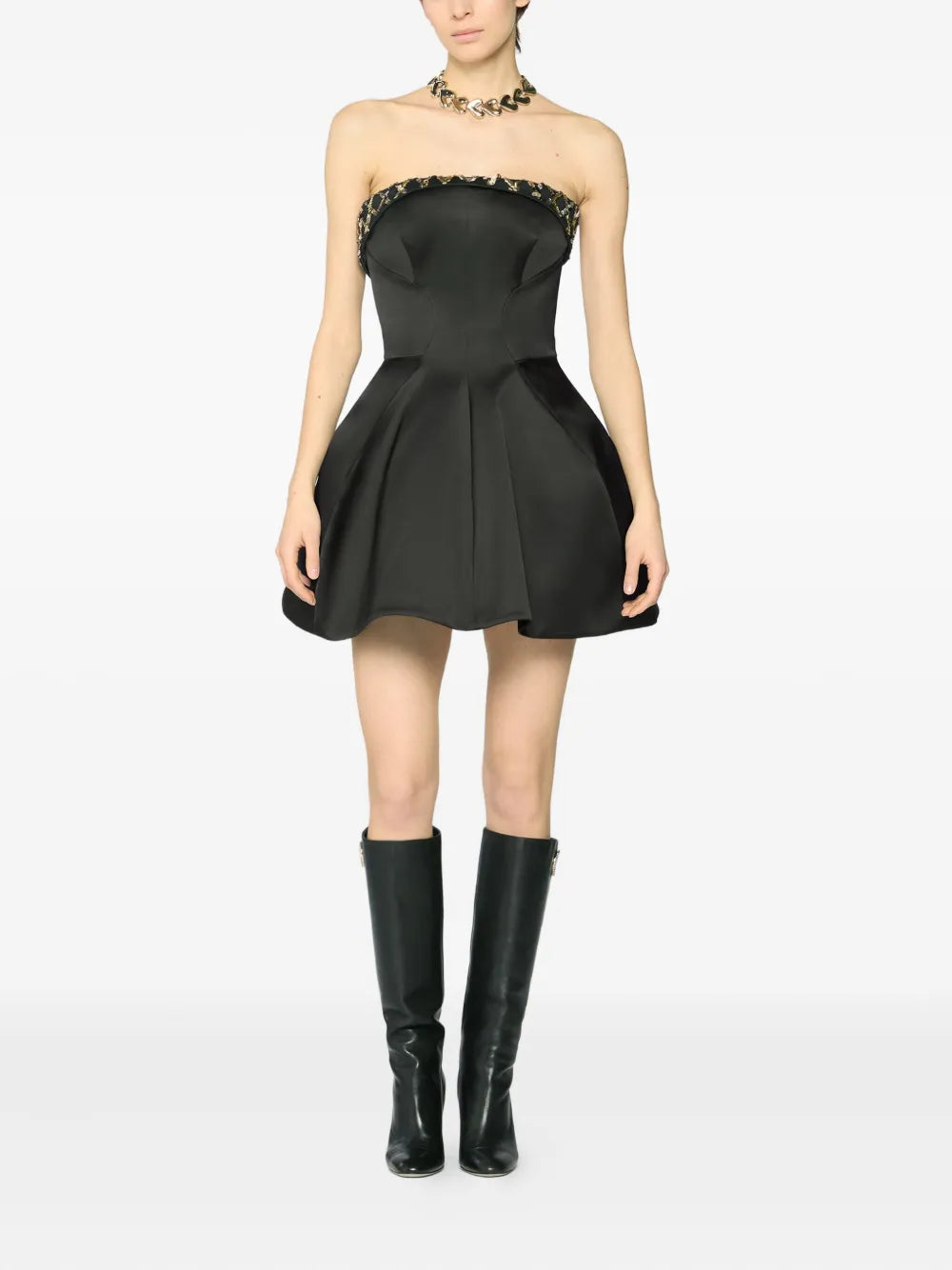 Genny Embellished Strapless Dress