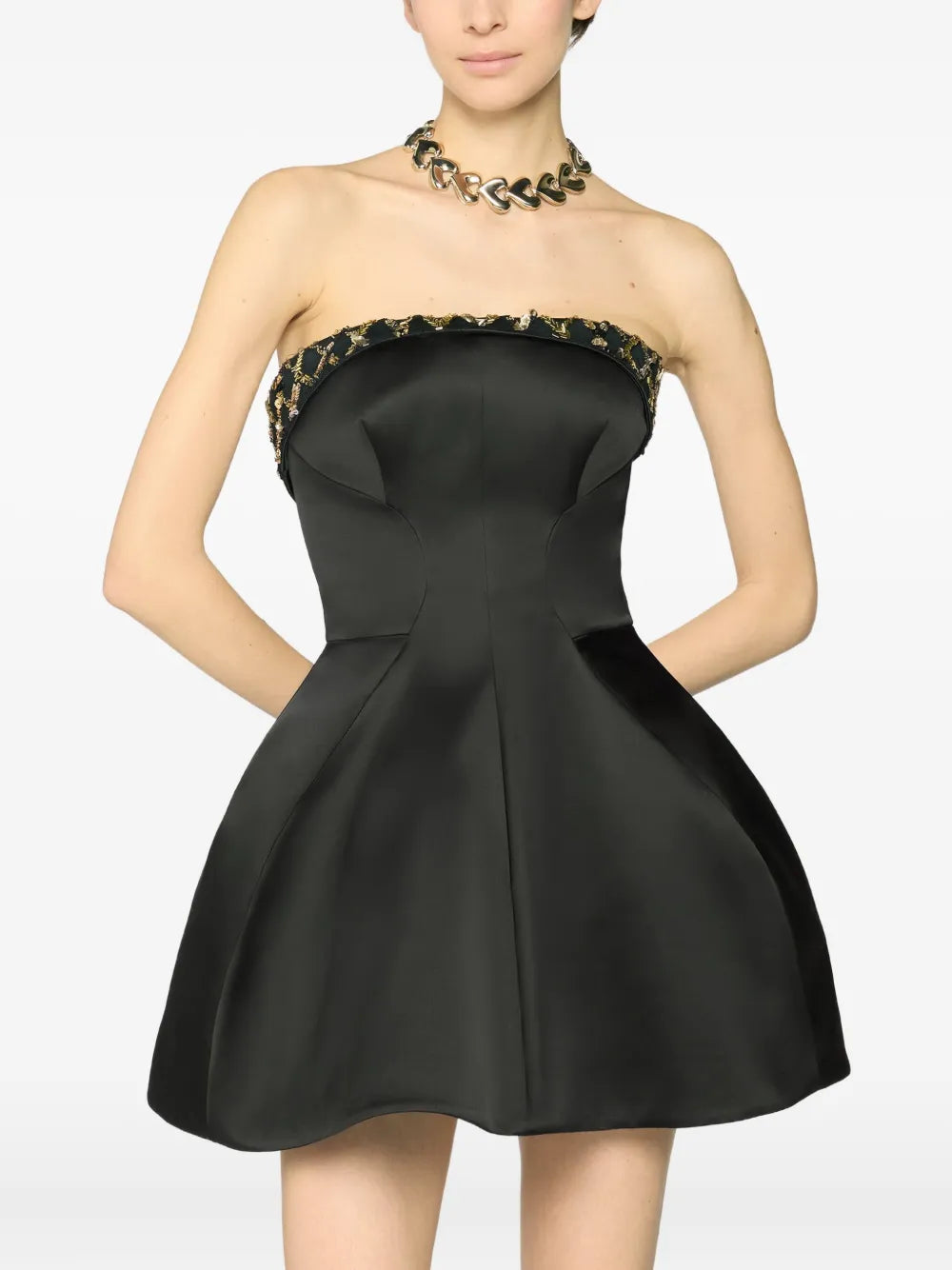 Genny Embellished Strapless Dress
