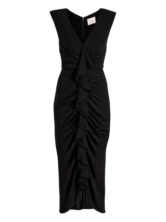 Cinq A Sept Ruched V Neck Dress
