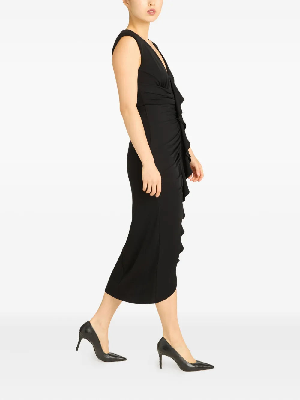 Cinq A Sept Ruched V Neck Dress