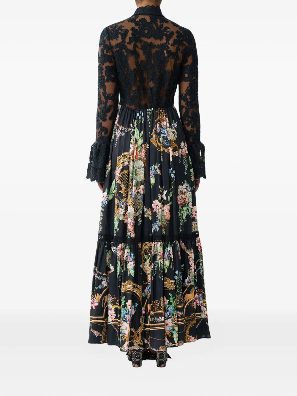 Camilla Lace Bodice Floral Maxi Dress