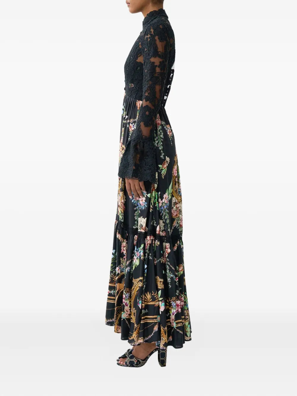 Camilla Lace Bodice Floral Maxi Dress