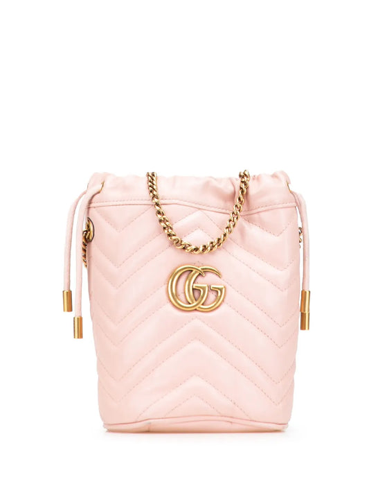Gucci Pre Owned 2016 2025 Small Gg Marmont Leather Matelasse Bucket Bag