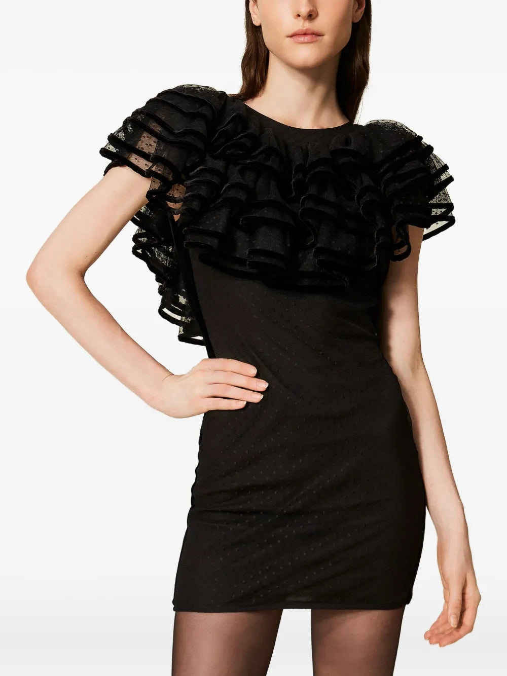 Twinset Ruffled Detail Tulle Dress