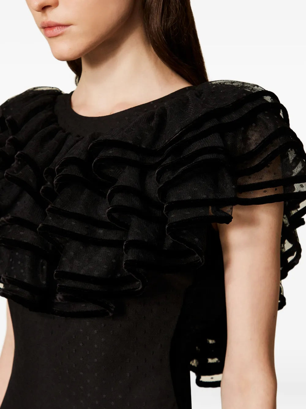 Twinset Ruffled Detail Tulle Dress