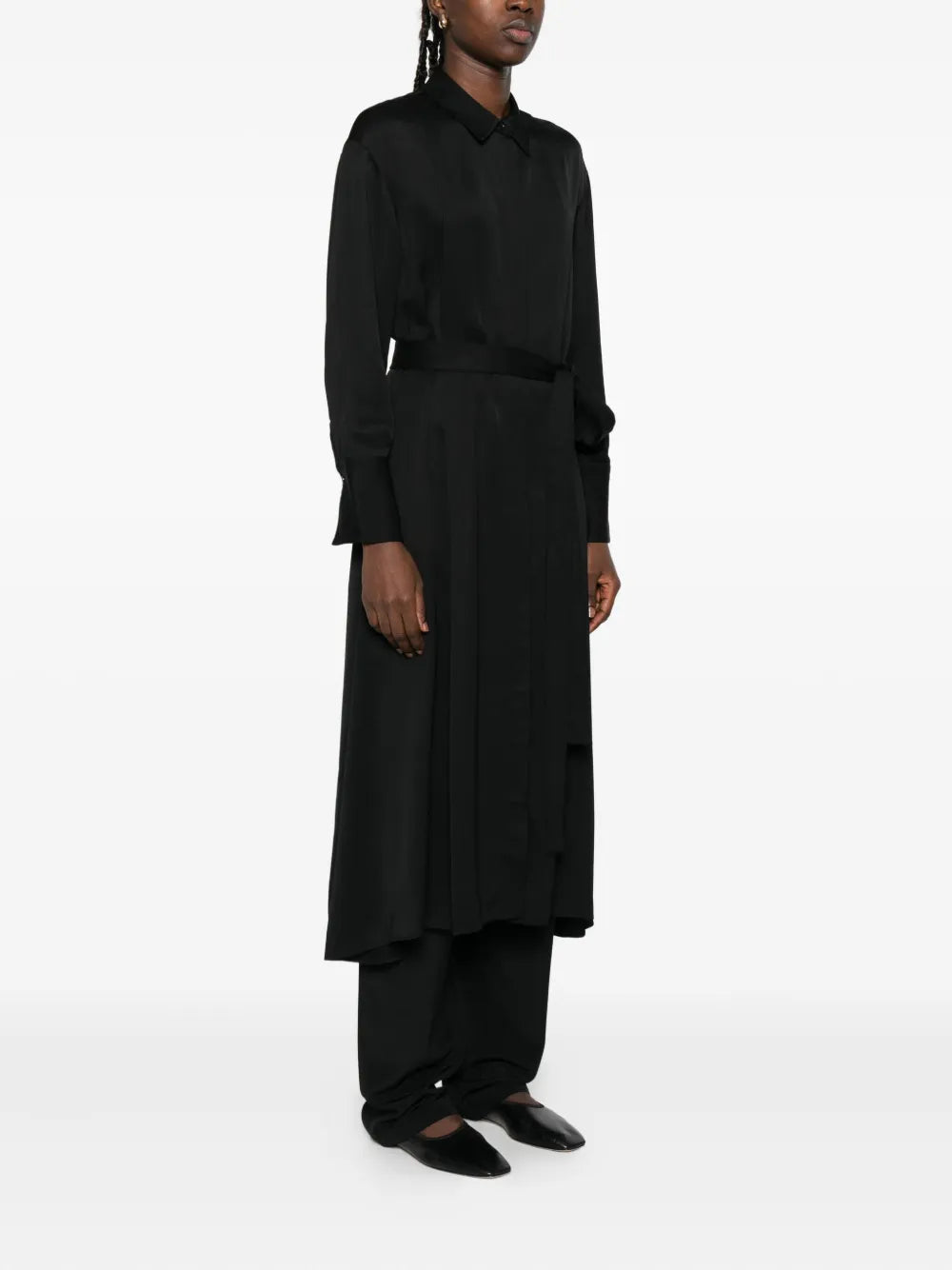 Joseph Belted Shirt Midi Dress