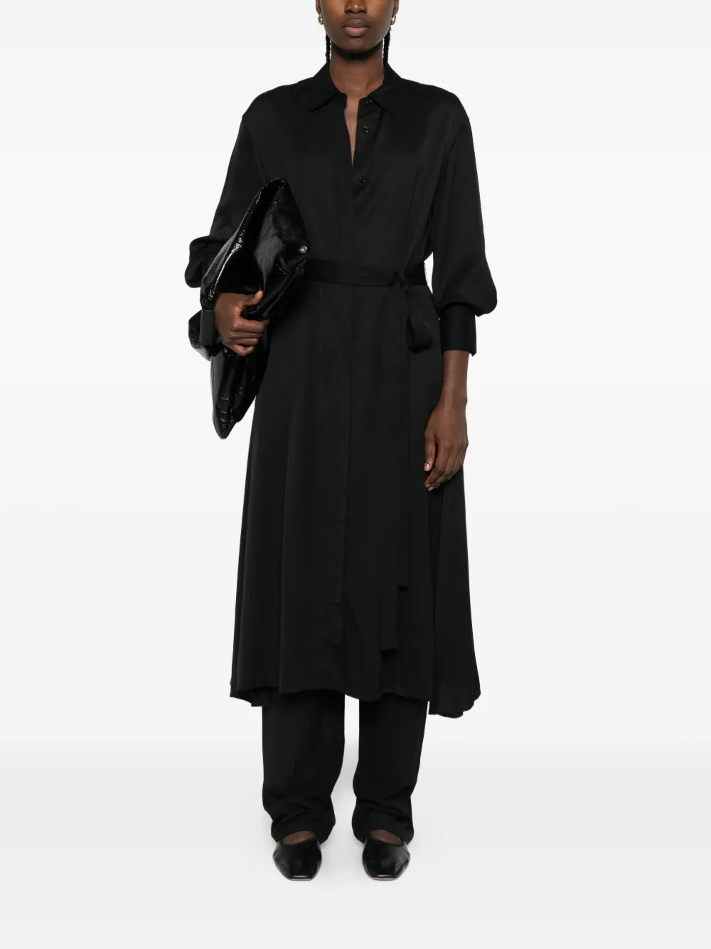 Joseph Belted Shirt Midi Dress