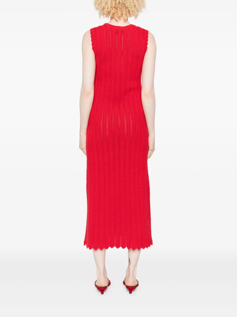 Altuzarra Scalloped Trim Midi Dress