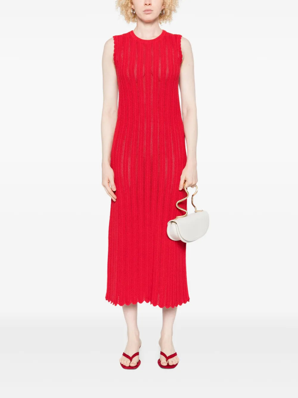 Altuzarra Scalloped Trim Midi Dress