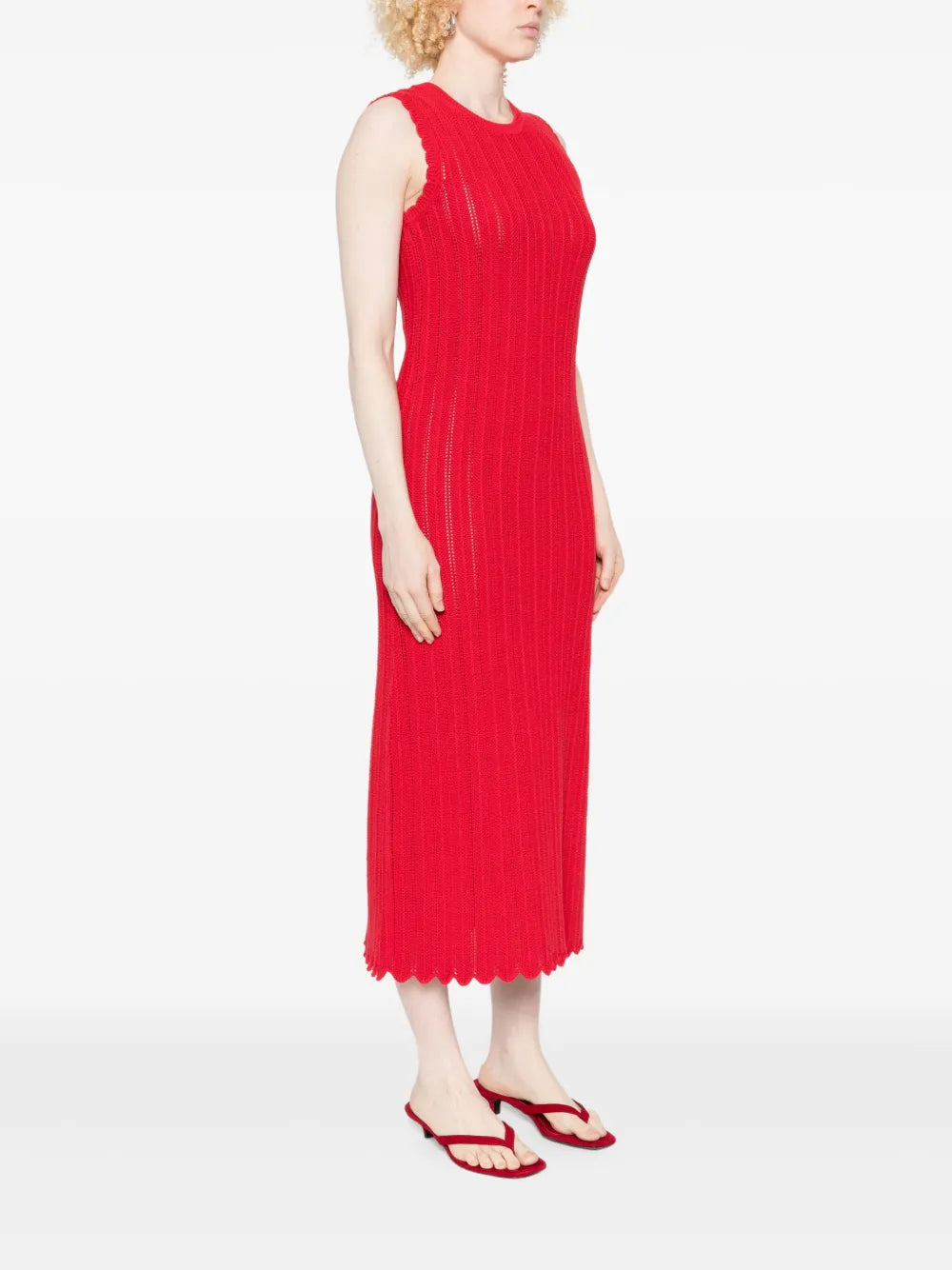 Altuzarra Scalloped Trim Midi Dress