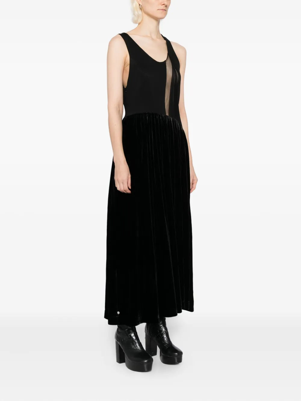 Quetsche Semi Sheer Panelled Dress