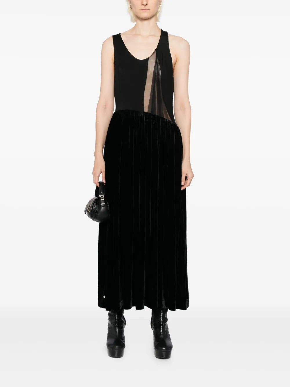 Quetsche Semi Sheer Panelled Dress
