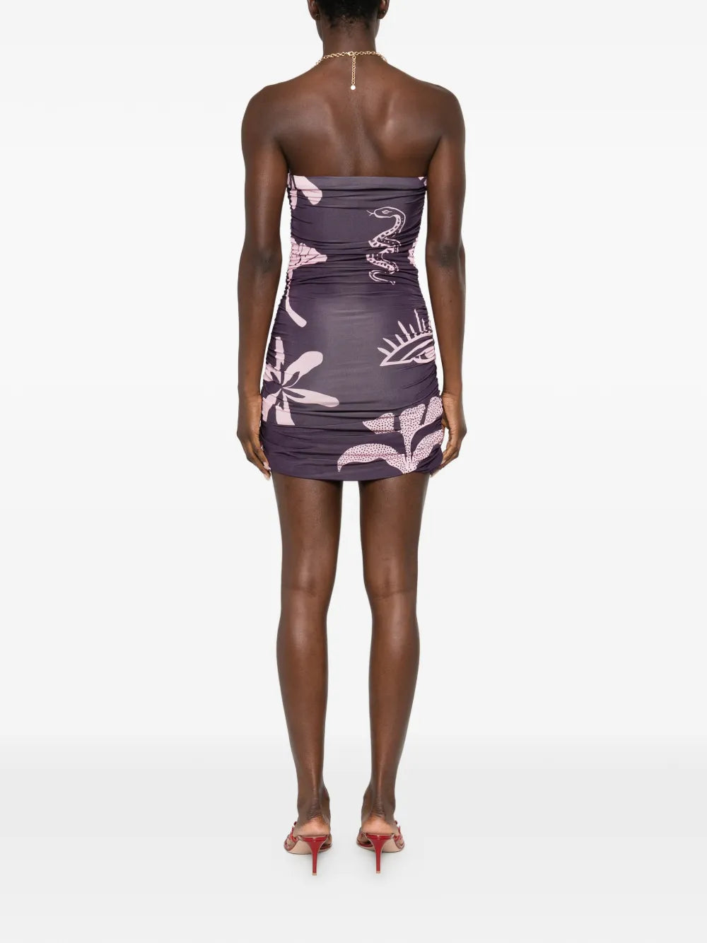 Cala De La Cruz Floral Snake Print Dress