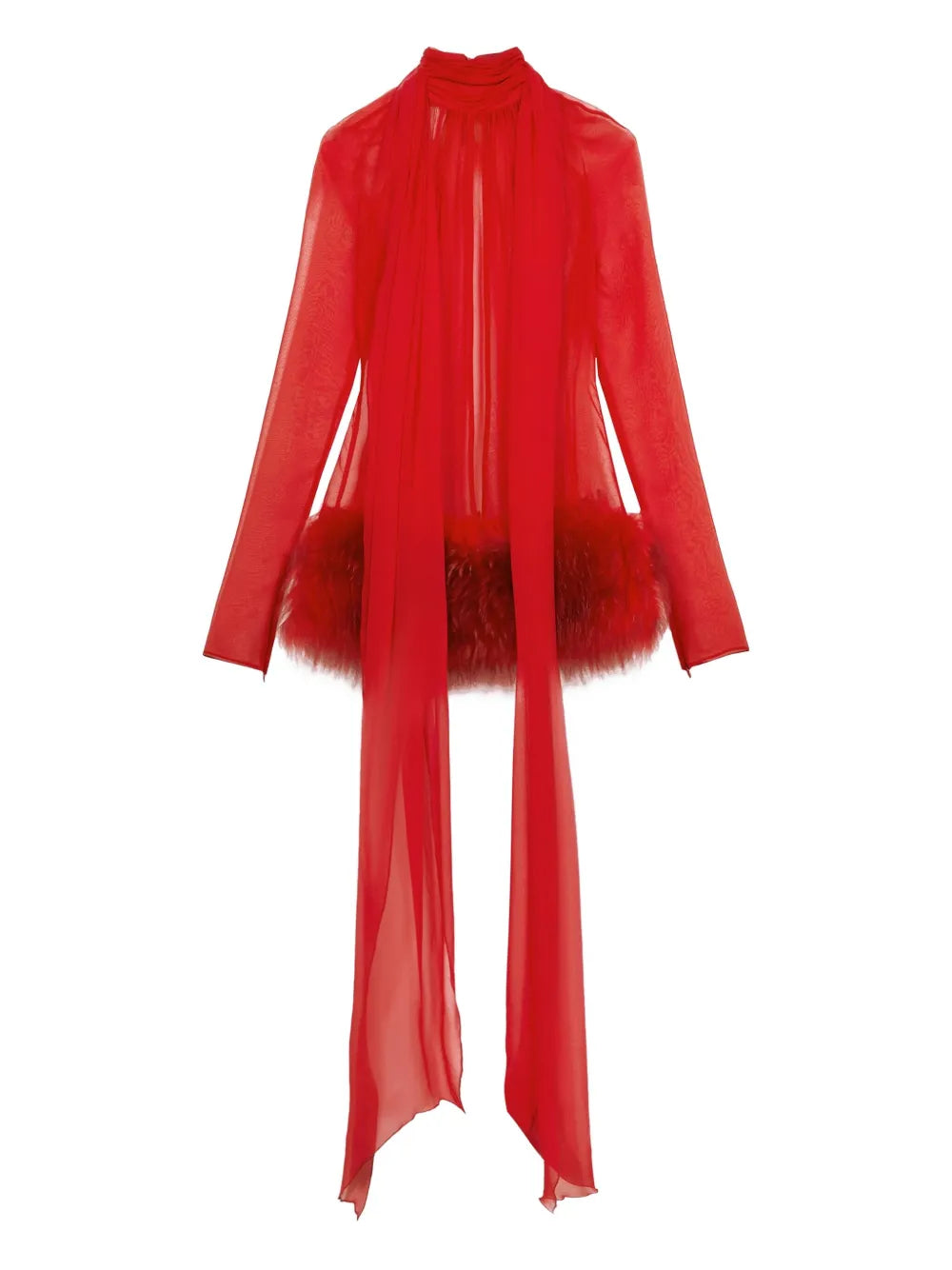 Blumarine High Neck Long Sleeves Mini Dress