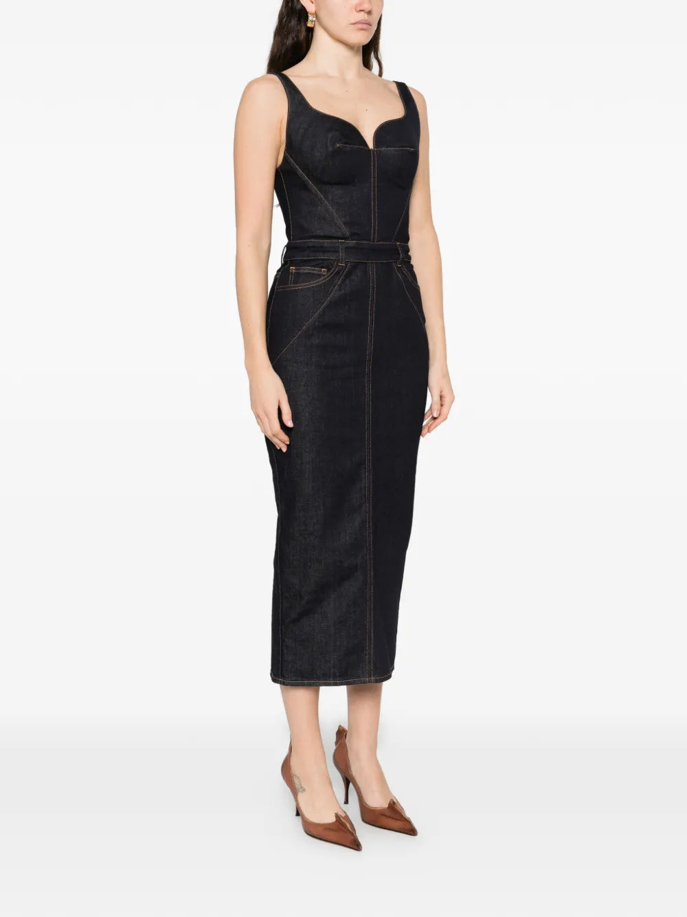 Givenchy Pocket Denim Midi Dress
