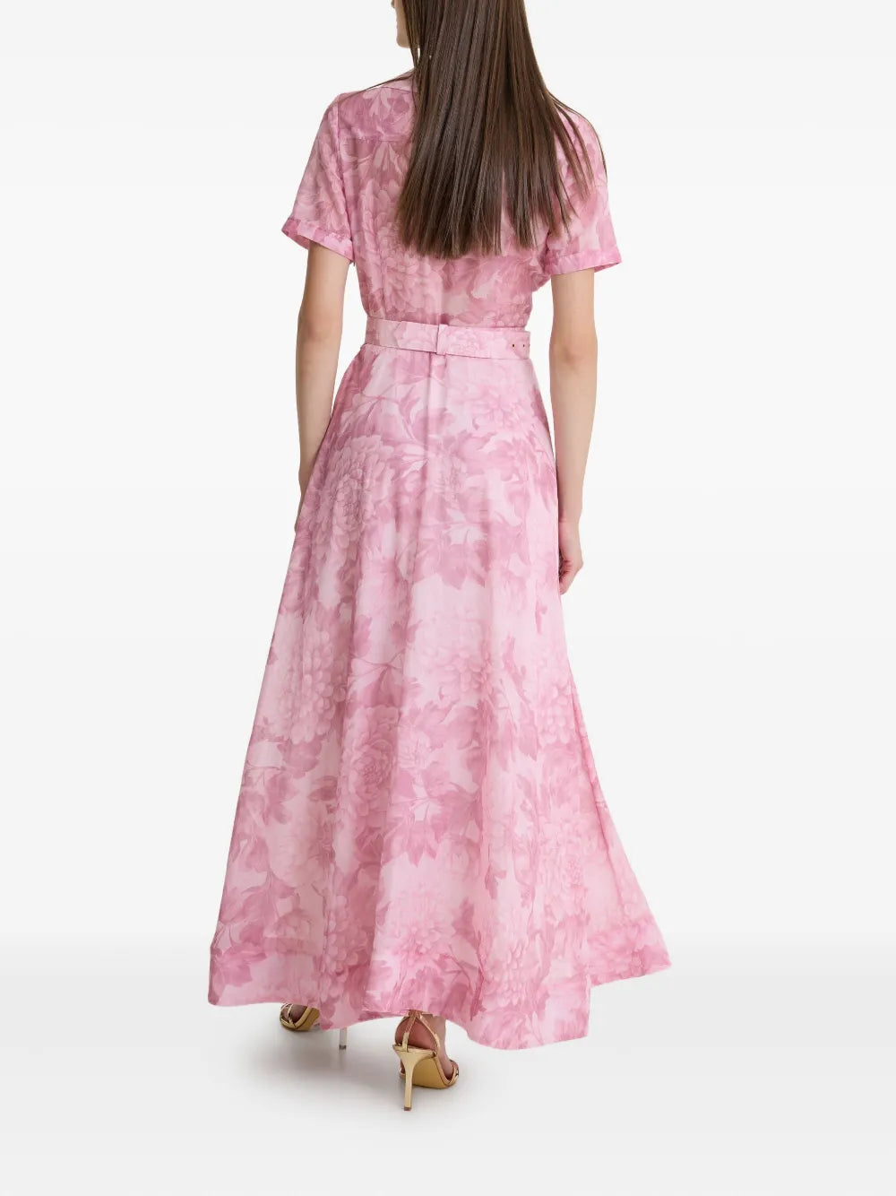 Moos Studio La Rosee Floral Print Belted Dress
