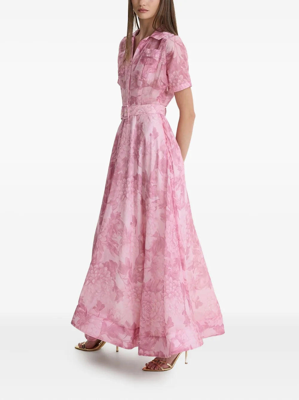 Moos Studio La Rosee Floral Print Belted Dress