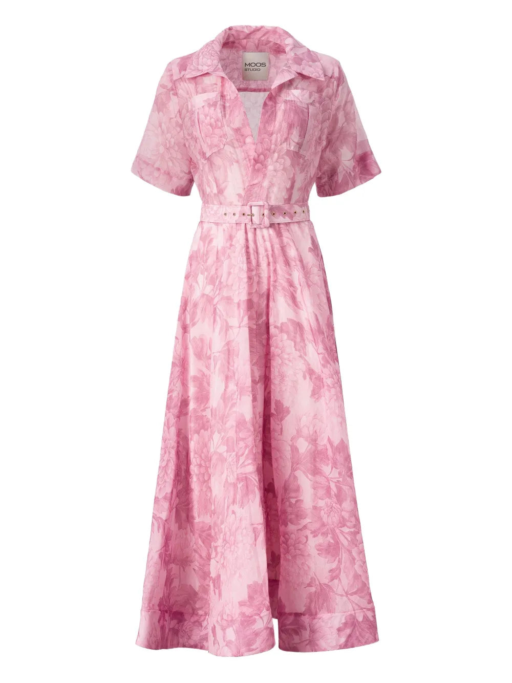 Moos Studio La Rosee Floral Print Belted Dress