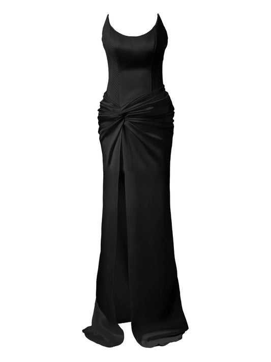Moos Studio Silent Black Corset Maxi Dress