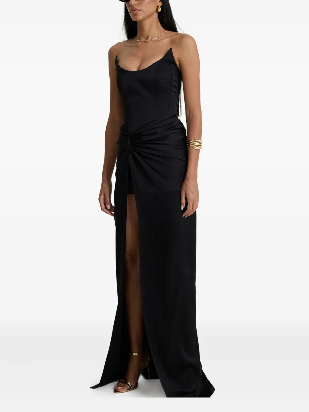 Moos Studio Silent Black Corset Maxi Dress