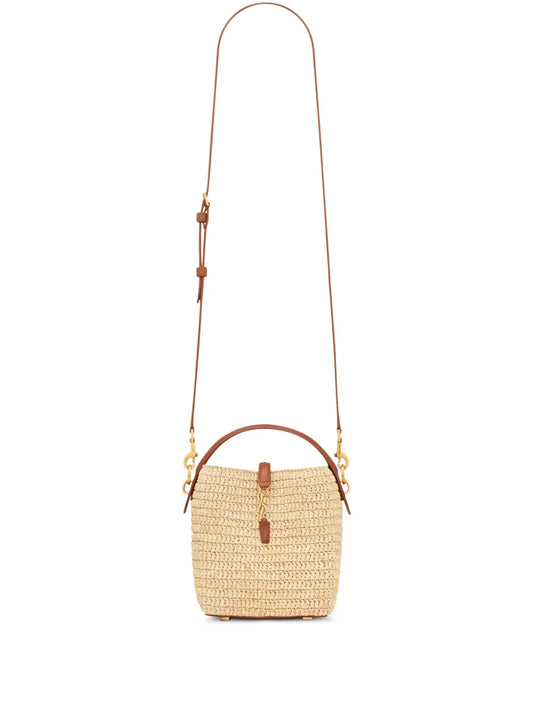 Saint Laurent Mini Le 37 Raffia Bucket Bag