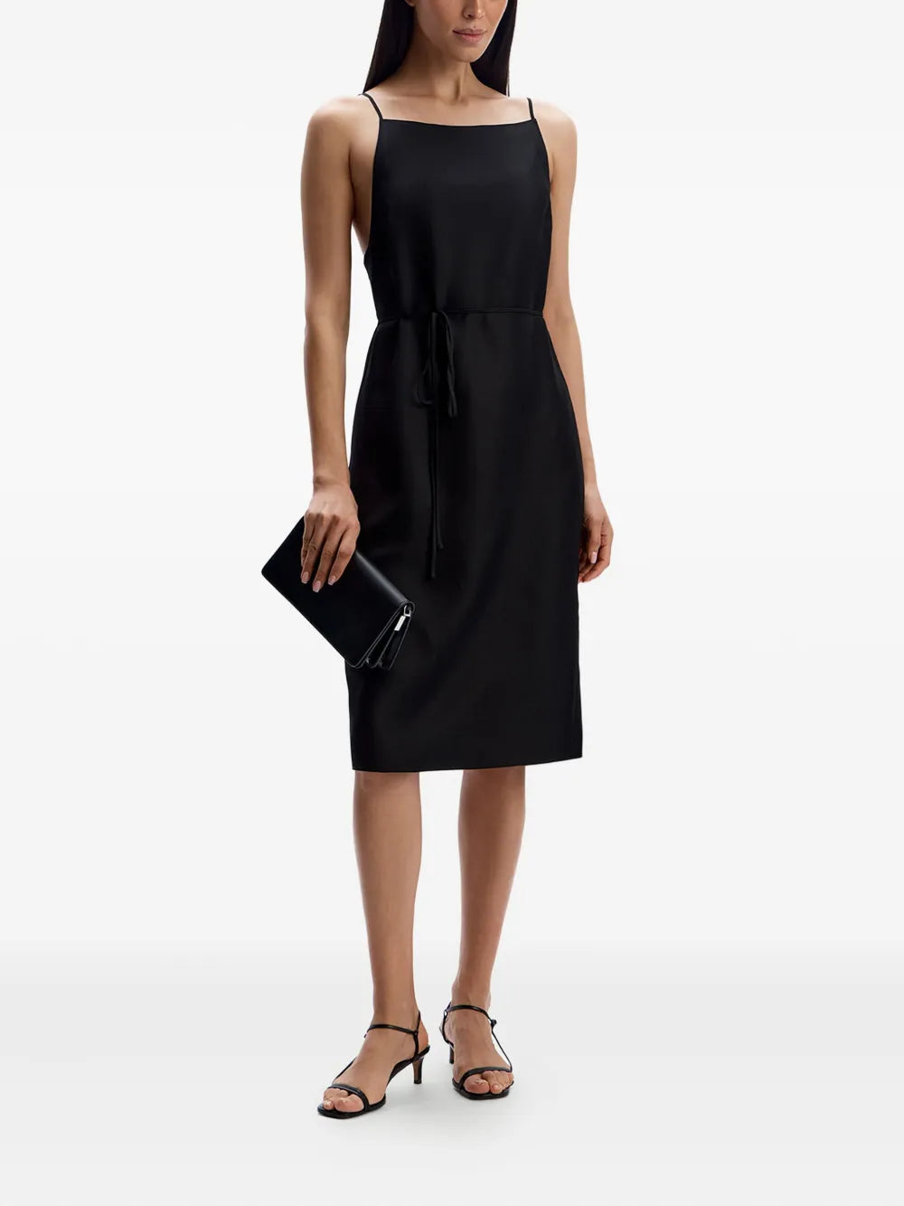 12 Storeez Open Back Tied Waist Dress