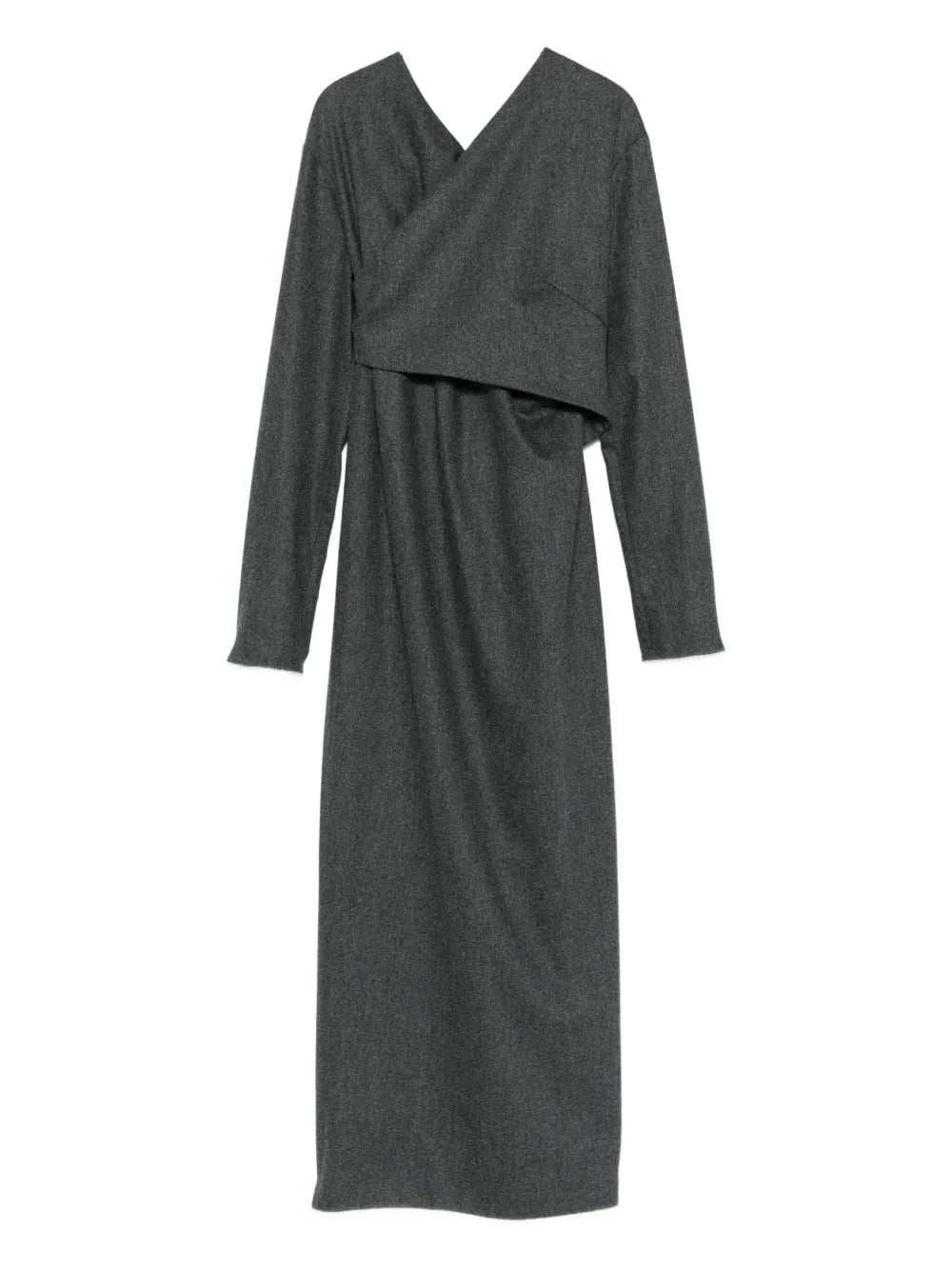 Khaite Cross Neck Wrap Dress