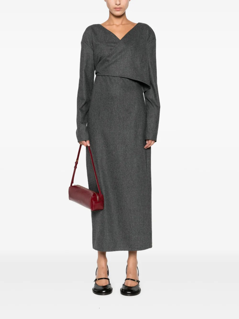 Khaite Cross Neck Wrap Dress