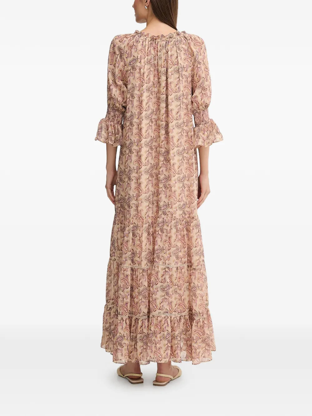 Hoss Intropia Ruffled Paisley Tiered Maxi Dress