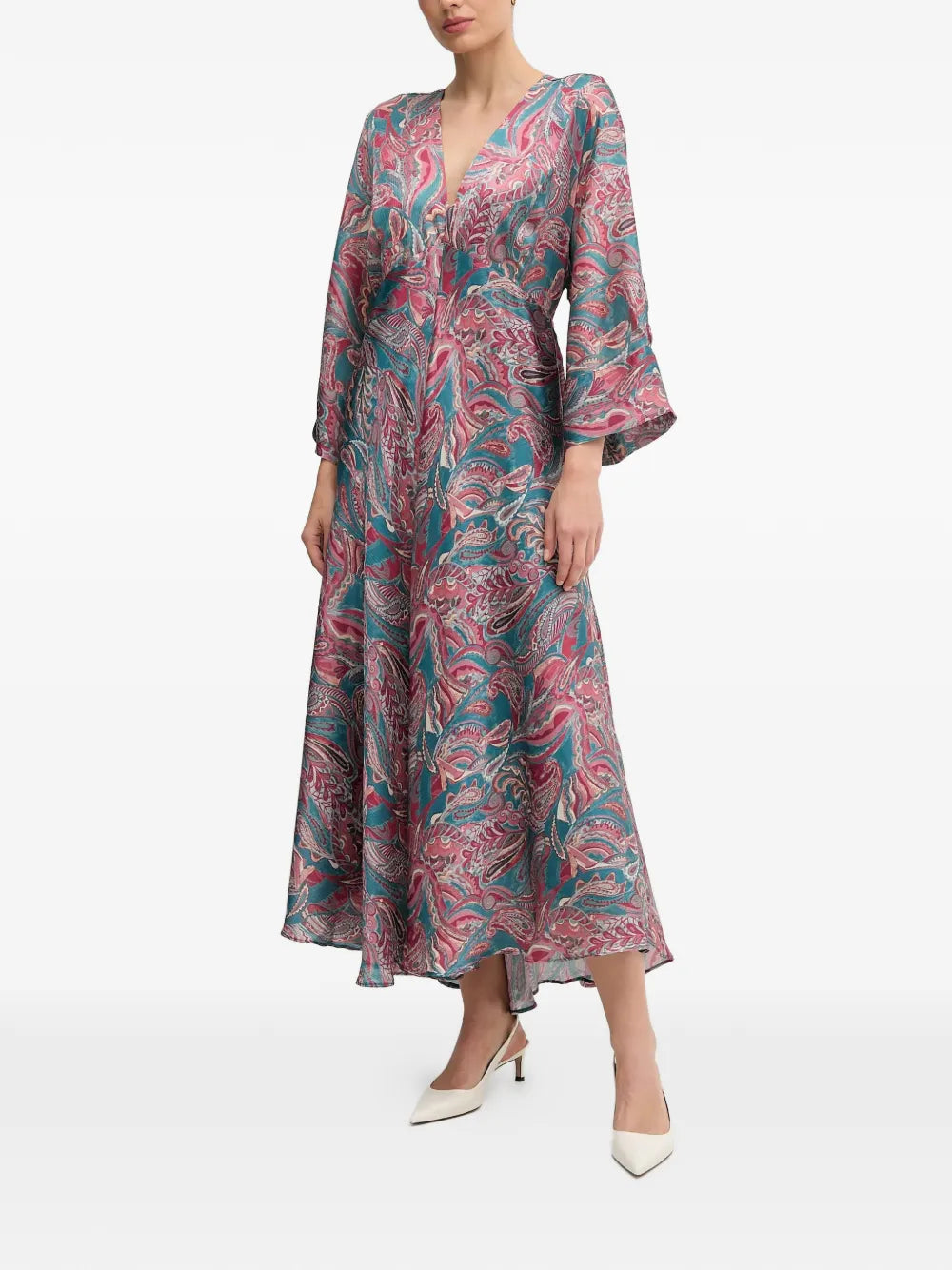Hoss Intropia Luisa Flared Paisley Print Midi Dress
