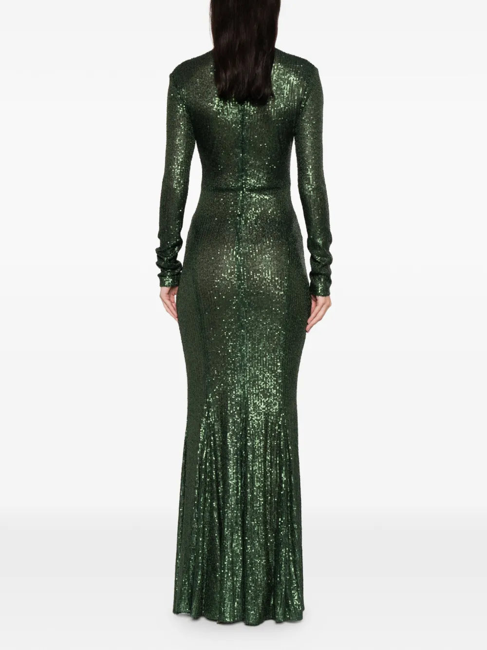 Norma Kamali Turtleneck Fishtail Maxi Dress